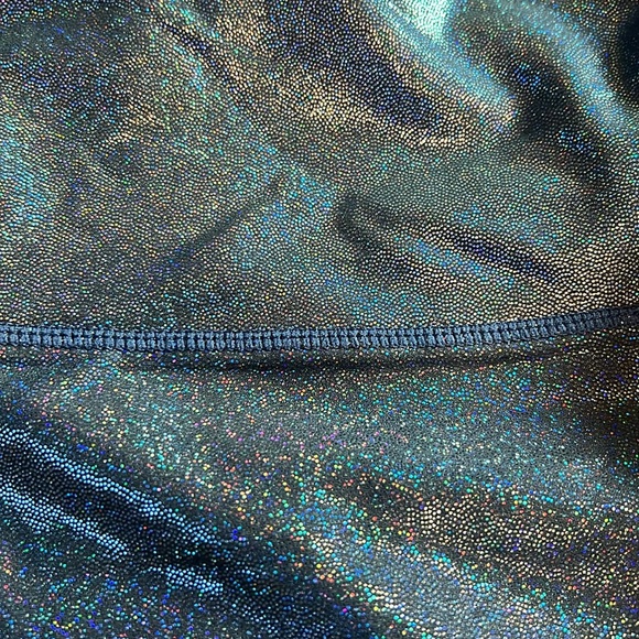 Zyia metallic blue sparkle leggings. Size 4 - Picture 2 of 3
